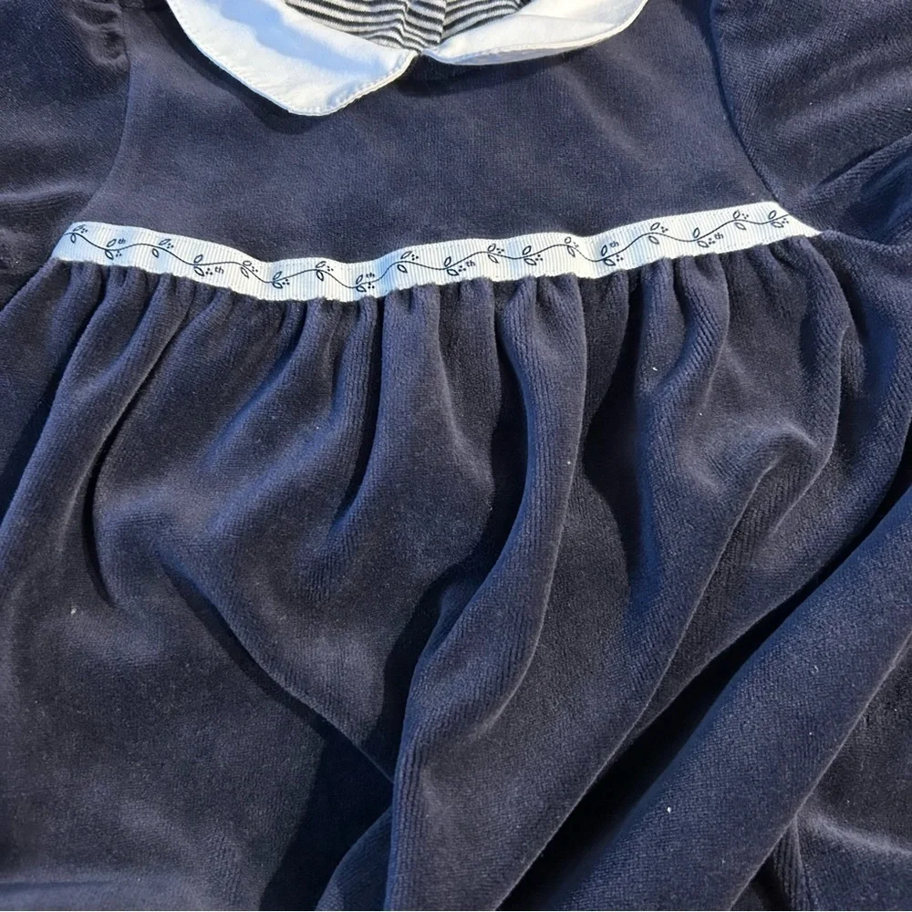 TOMMY HILFIGER Velvet Dress in Vintage Blue